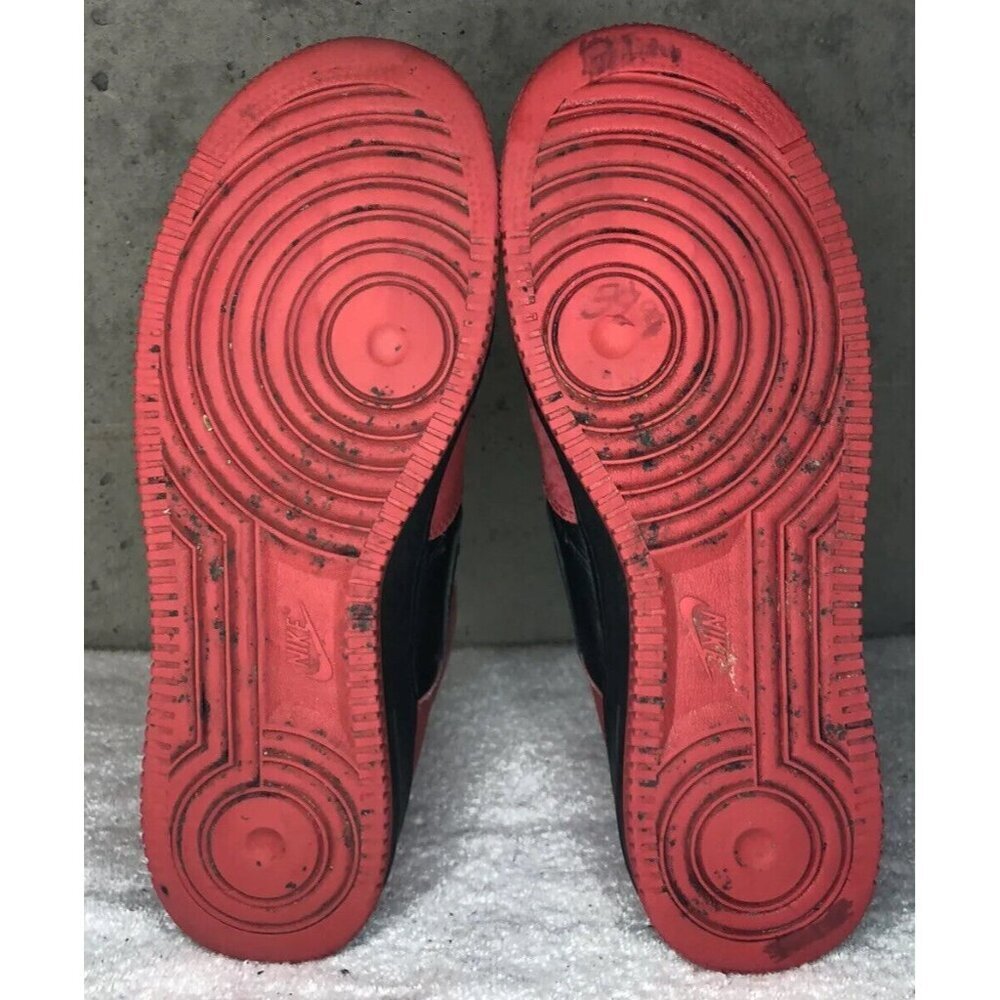 Nike By You Air Force 1 High Red Black Leather Shoes Sneakers DZ3610-900 Size 11 - Picture 9 of 10